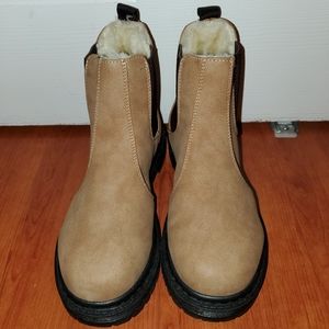 Faux Suede Tan Ankle Boots
